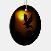 Mooie vliegende Eagle Surreal Sky Silhouette Keramisch Ornament (Rechts)