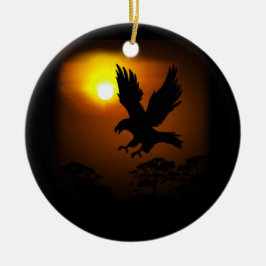 Mooie vliegende Eagle Surreal Sky Silhouette Keramisch Ornament