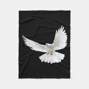 Mooie Vliegende Vreedzame Witte Duif Foto Silhouet Fleece Deken