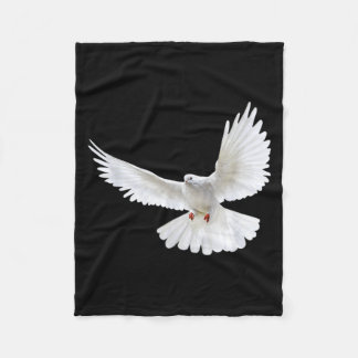 Mooie Vliegende Vreedzame Witte Duif Foto Silhouet Fleece Deken