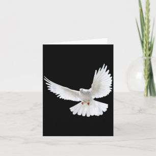 Mooie Vliegende Vreedzame Witte Duif Foto Silhouet Kaart