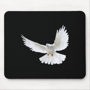 Mooie Vliegende Vreedzame Witte Duif Foto Silhouet Muismat