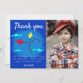 Mooie Vliegers Rood Geel Naam Kinderen Verjaardag  Bedankkaart (Voorkant)