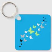Mooie Vlinder Agender Pride  Sleutelhanger (Voorkant)
