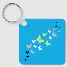 Mooie Vlinder Agender Pride  Sleutelhanger