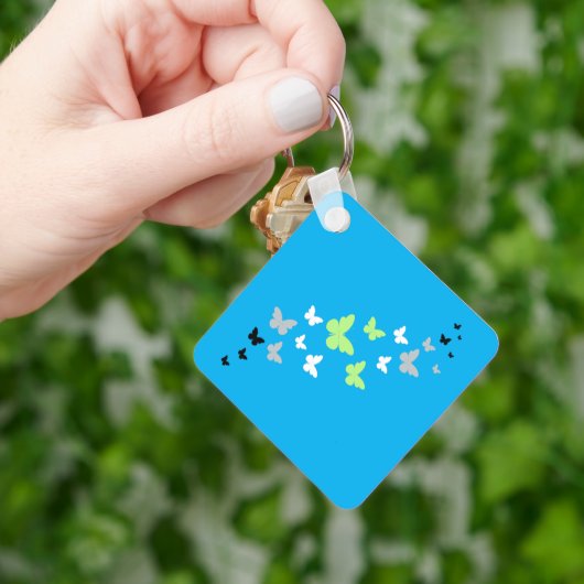 Mooie Vlinder Agender Pride  Sleutelhanger (Hand)