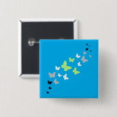 Mooie Vlinder Agender Pride  Vierkante Button 5,1 Cm (Voorkant /achterkant)