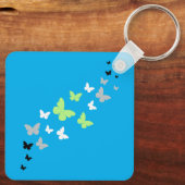 Mooie vlinder agender trots sleutelhanger (Achterkant)