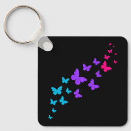 Mooie Vlinder Androgyn Pride-ontwerp Sleutelhanger