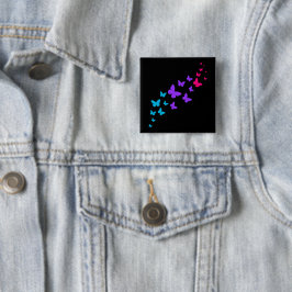 Mooie Vlinder Androgyn Pride-ontwerp Vierkante Button 5,1 Cm