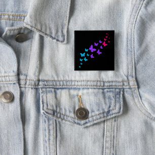 Mooie Vlinder Androgyn Pride-ontwerp Vierkante Button 5,1 Cm