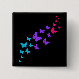 Mooie Vlinder Androgyn Pride-ontwerp Vierkante Button 5,1 Cm