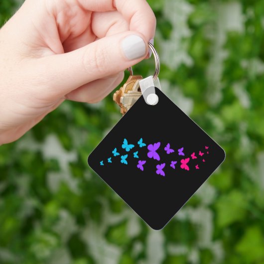 Mooie vlinder androgyne trots ontwerp sleutelhanger (Hand)