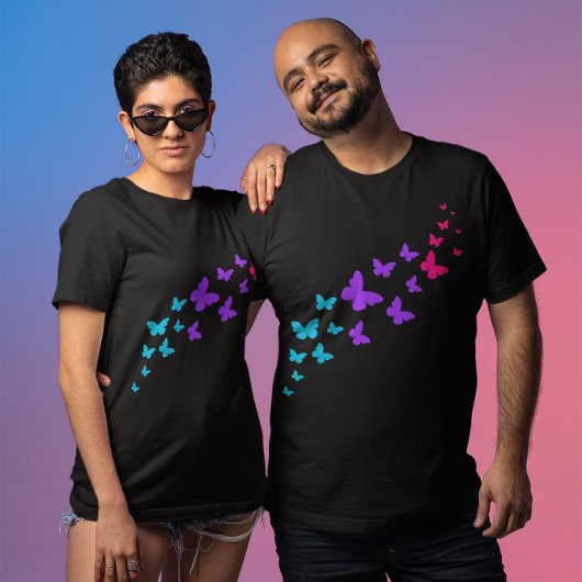 Mooie vlinder androgyne trots ontwerp t-shirt