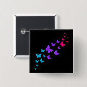 Mooie vlinder androgyne trots ontwerp vierkante button 5,1 cm (Voorkant /achterkant)