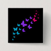 Mooie vlinder androgyne trots ontwerp vierkante button 5,1 cm (Voorkant)