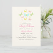Mooie Vlinder Baby Shower Uitnodiging (Staand voorkant)