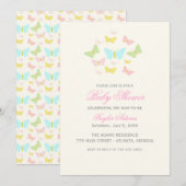 Mooie Vlinder Baby Shower Uitnodiging (Voorkant / Achterkant)