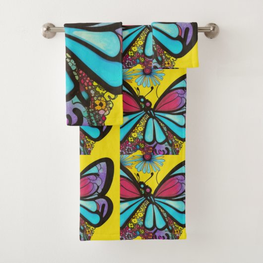 Mooie vlinder bad handdoek (Insitu)