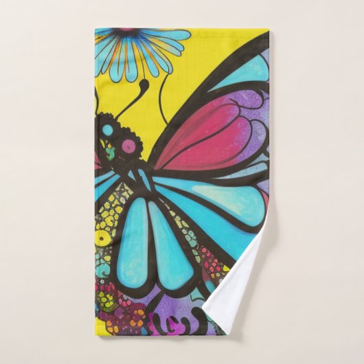 Mooie vlinder bad handdoek (Handdoek)