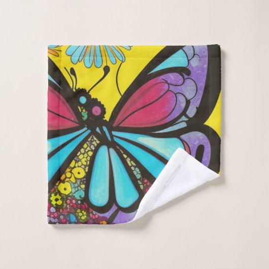 Mooie vlinder bad handdoek (Wasdoekje)