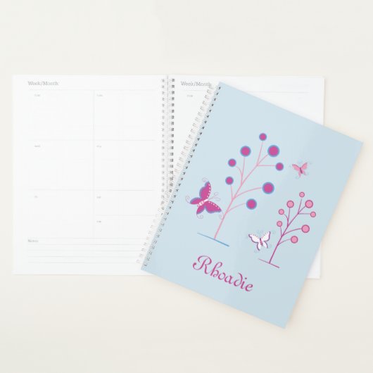 Mooie vlinder blauw en paarse planner (Display)