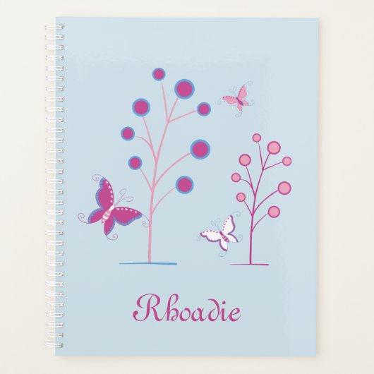 Mooie vlinder blauw en paarse planner (Voorkant)