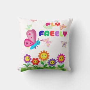 Mooie Vlinder Bloem Ontwerp Kussen