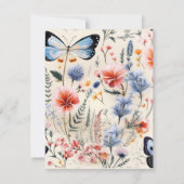 Mooie vlinder bloementuin bloemenontwerp kaart (Achterkant)