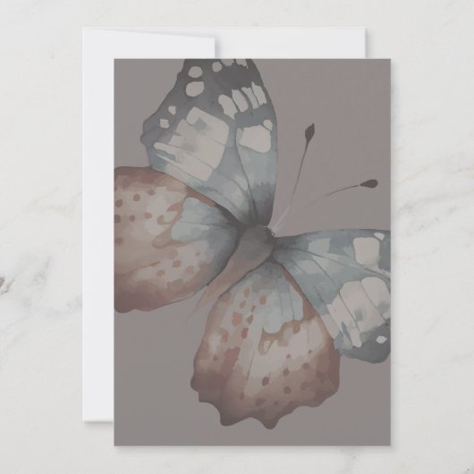 Mooie vlinder bruids douche uitnodiging (Achterkant)