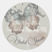 Mooie Vlinder Bruids Shower Sticker (Voorkant)