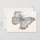 Mooie Vlinder Bruidsfeest Dank Je Kaart (Achterkant)