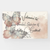 Mooie Vlinder Bruiloft Feestelijke Ontvangst Spandoek (Horizontaal)