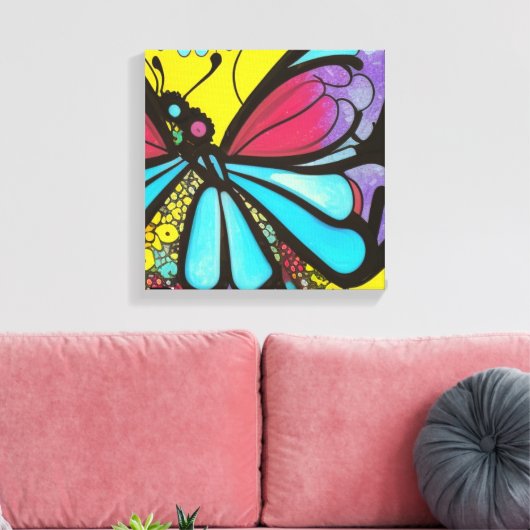 Mooie vlinder canvas afdruk (Insitu (Woonkamer))