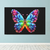 Mooie vlinder canvas afdruk (Insitu (Houten vloer))