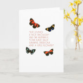 Mooie vlinder citaat kaart (Gele Bloem)