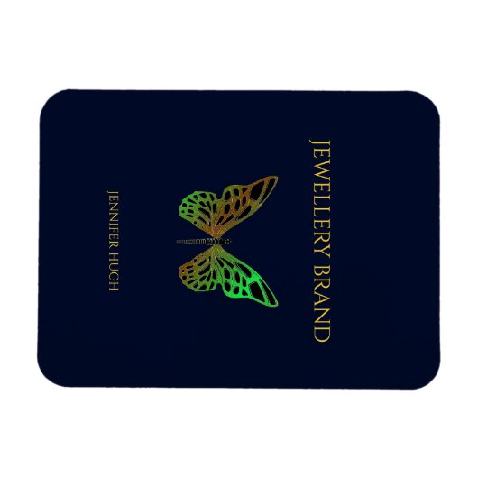 Mooie vlinder donkerblauw magneet (Horizontaal)