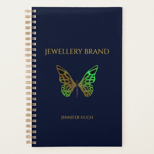 Mooie vlinder donkerblauw planner (Voorkant)