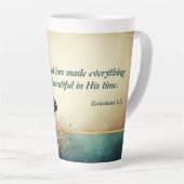 Mooie vlinder en Bijbelvers Latte Mok (Rechterhoek)