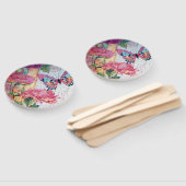 Mooie vlinder en bloemen handwaaier (Niet-gemonteerd)