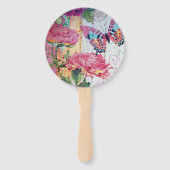 Mooie vlinder en bloemen handwaaier (Voorkant)