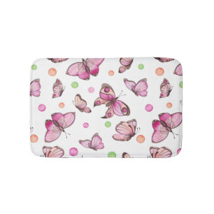 Mooie vlinder en poka dots badmat