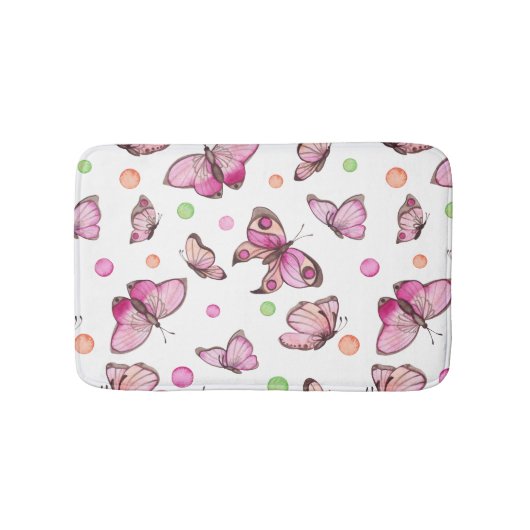 Mooie vlinder en poka dots badmat (Voorkant)