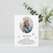 Mooie vlinder foto begrafenis Dank u Bedankkaart (Staand voorkant)