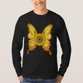 Mooie Vlinder Gele Bloem Tuinman Hippie T-shirt