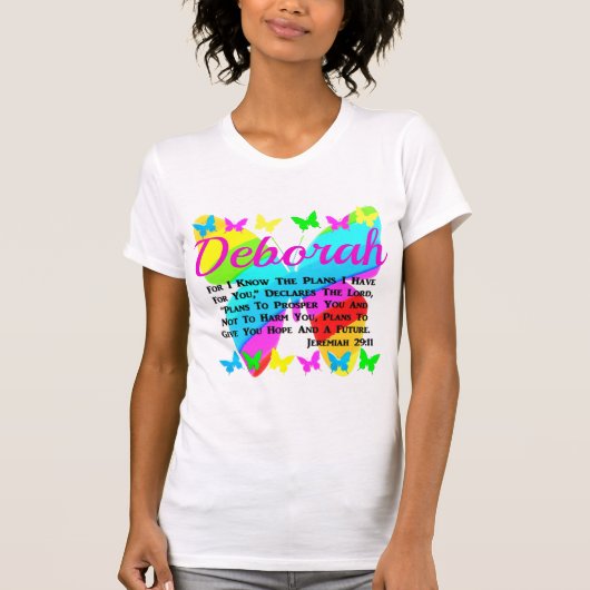 MOOIE VLINDER GEPERSONALISEERD JEREMIA 29:11 T-SHIRT (Voorkant)