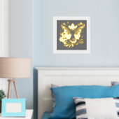 Mooie vlinder gouden folie folie afdrukken (Insitu (Slaapkamer))