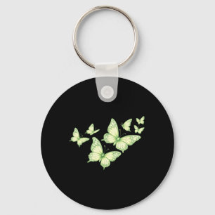Mooie Vlinder Groene Vlinder Liefhebbers Vrouwen Sleutelhanger