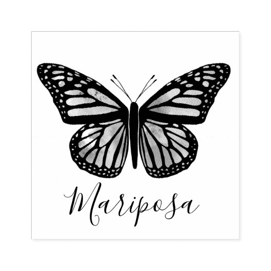 Mooie vlinder handleiding, aangepast IT Rubberstempel (Afrduk)