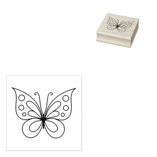 Mooie vlinder - Kleur mij Rubberstempel (Gestempeld)